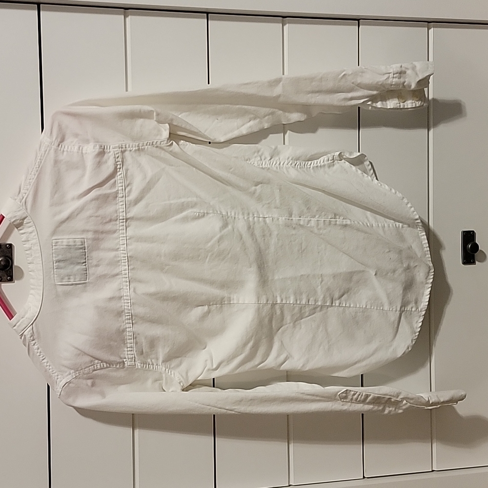 White 3/4 button down shirt - Picture 2 of 2